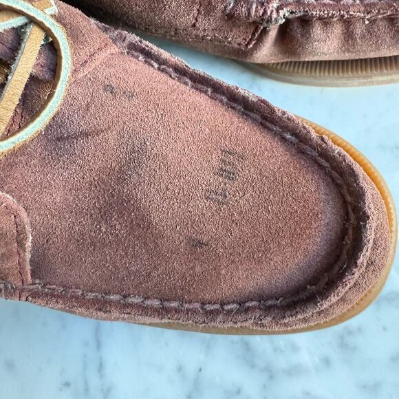 Sebago Women’s Shearling Lined Suede Moccasin Boots – Size 9 Burgundy - Picture 10 of 11